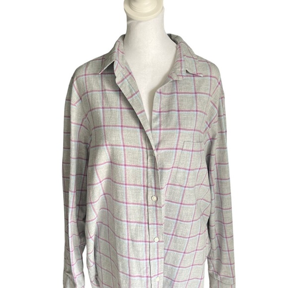 Grayson x Anthropologie - The Hero Flannel Buttondown Lightweight Shirt Sz 5/XL - Picture 6 of 11